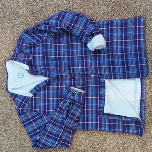LL BEAN Purple Flannel, Fleece Lined Jacket